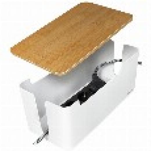 Management Cable Box Bambus-Deckel 320 x 140 x 130mm LogiLink Black