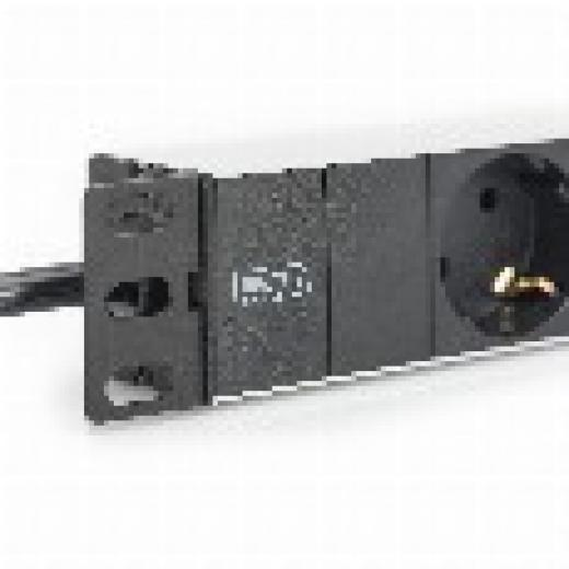NWSZ Steckdosenleiste Aluminium NWSZ Steckdosenleiste 1HE Digitus , Schrankmontage Nennleistung: 4000W, 250VAC 50/60Hz, 3x Schutzkontakt