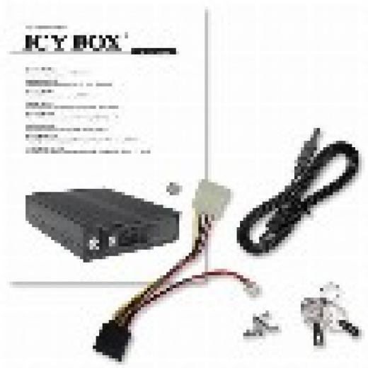 Wechselrahmen, 1xSATA / SAS 3,5 zu 1xSATA Host, EasySwap trägerlos, Alu-4cm Lüfter ICY BOX