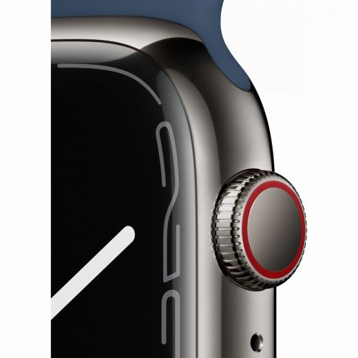 Apple Watch Series 7 Edelstahl 45mm Cellular Graphite (Sportarmband abyssblau) *NEW*