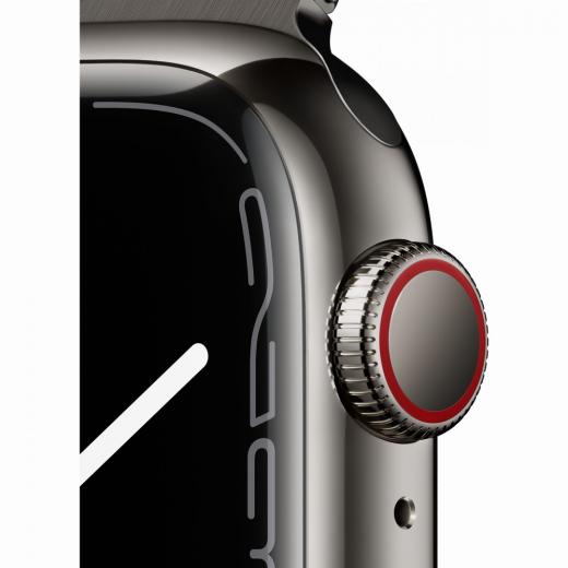 Apple Watch Series 7 Edelstahl 41mm Cellular Graphite (Milanaise graphite) *NEW*