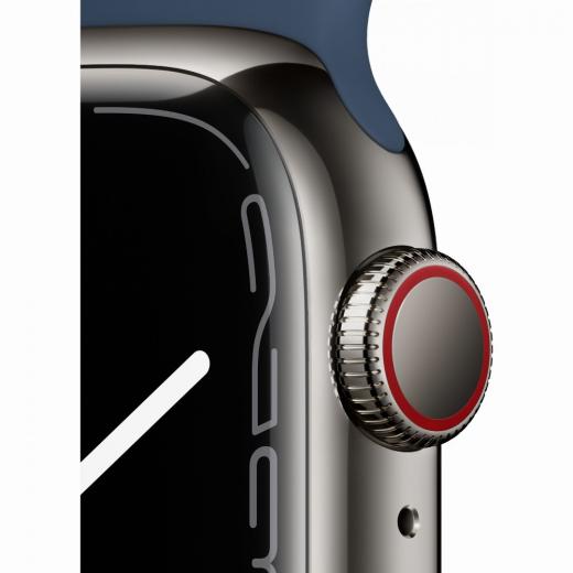 Apple Watch Series 7 Edelstahl 41mm Cellular Graphite (Sportarmband abyssblau) *NEW*