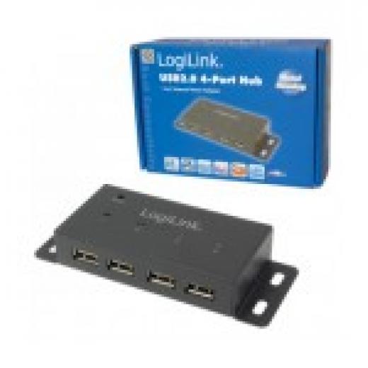 HUB 4Port LogiLink aktiv mit Netzteil Black