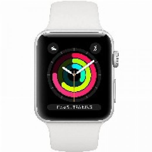 Apple Watch Series 3 GPS, 42mm Silver Aluminium Case with White Sport Band