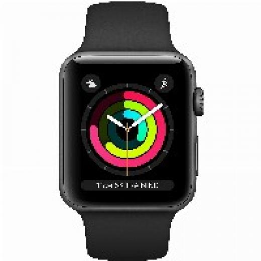 Apple Watch Series 3 GPS, 42mm Space Grey Aluminium Case with Black Sport Band