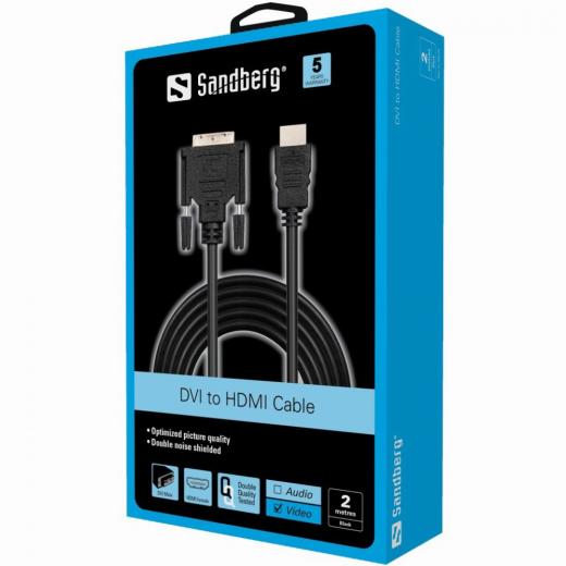 DVI > HDMI (ST-ST) 2m Sandberg Black
