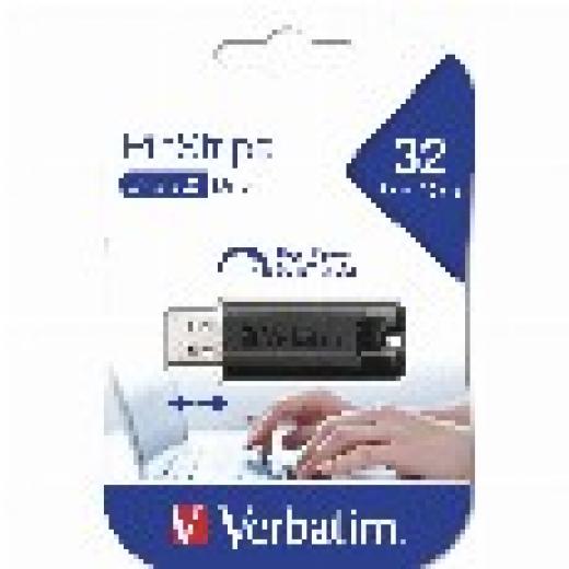 STICK 32GB USB 3.0 Verbatim StorenGo PinStripe Black
