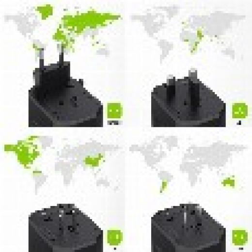 Steckdosen Universaladapter Green Cell TripCharge AC100-240 maximal 880-1840W 110-240V Black