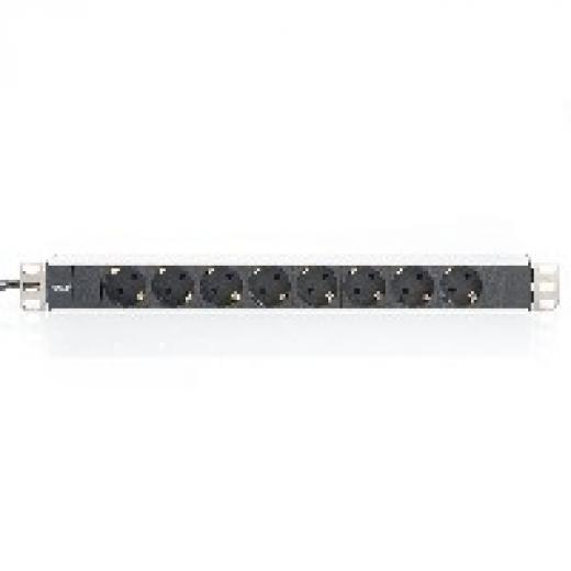 NWSZ Steckdosenleiste Aluminium PDU 1U Digitus Nennleistung: 4000W, 250VAC 50/60Hz, 8x Schutzkontakt