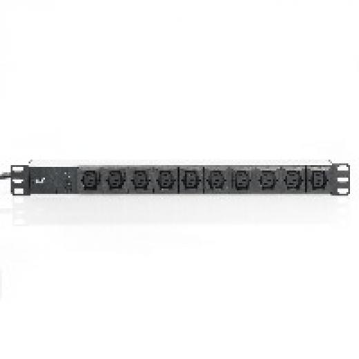 NWSZ Steckdosenleiste Aluminium PDU 1U Digitus 10A, 2500W, 250VAC 50/60Hz, 10x IEC C13, Überlastschutz