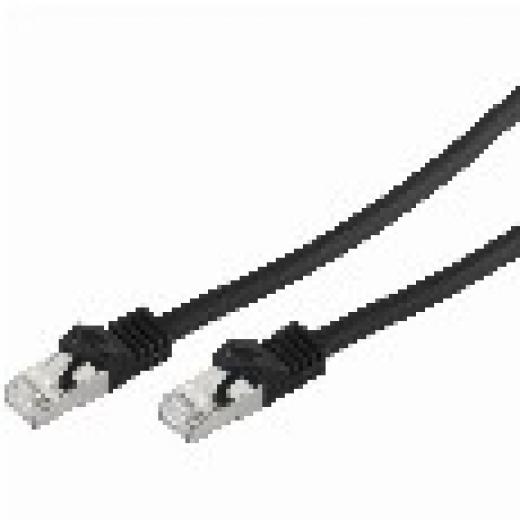 Patchk.CAT7/6a S/FTP 0,5m black RJ45 Halogenfrei (LSZH)