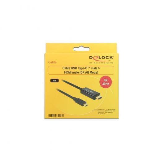 KAB USB-C > HDMI (ST-ST) 1m 4K 30Hz DeLOCK Black