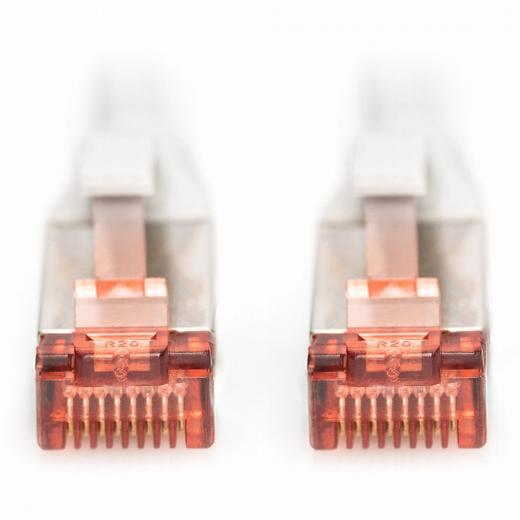 Patchkabel CAT6 RJ45 S/FTP Länge 10m, Farbe grey AWG 27/7, Cu, Digitus
