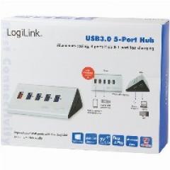 HUB 5Port LogiLink SuperSpeed 1x USB Power passiv Silver