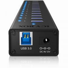 USB 3.0 , 13 Port, +1x Ladeport Aluminium-mit Netzteil ICY BOX