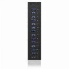 USB 3.0 , 13 Port, +1x Ladeport Aluminium-mit Netzteil ICY BOX