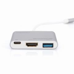 USB-C 3Port Digitus USB3.0 HDMI USB-C passiv Silver