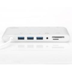 KAB USB-C > Multi Adapter 3xUSB3.0/Audio/Micro SD/SDXC/Gigabit Lan/DisplayPort/HDMI/VGA/USB-C Digitus Silver