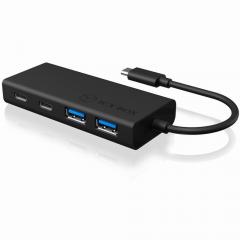 HUB 5Port ICY BOX 2xUSB3.0 2xUSB-C 1xUSB Power Delivery 60W SuperSpeed passiv Black