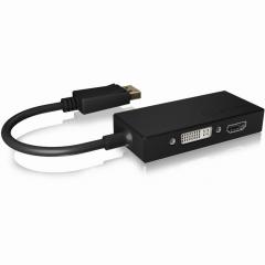 Adapter ICY BOX DisplayPort > HDMI/DVI/VGA 4K 60Hz Black