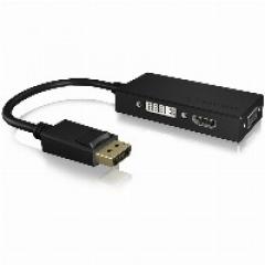 Adapter ICY BOX DisplayPort > HDMI/DVI/VGA 4K 60Hz Black