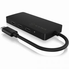 HUB 4Port ICY BOX 4xUSB-C 1xPower Delivery 100W passiv Black
