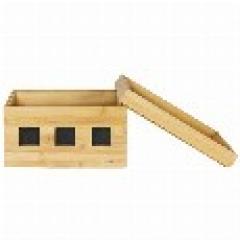 Management Cable Box Bambus 255 x 140 x 165mm LogiLink Black