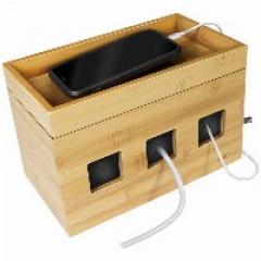 Management Cable Box Bambus 255 x 140 x 165mm LogiLink Black