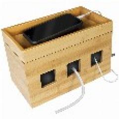 Management Cable Box Bambus 255 x 140 x 165mm LogiLink Black