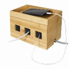 Management Cable Box Bambus 255 x 140 x 165mm LogiLink Black