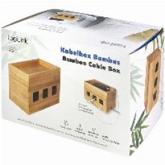 Management Cable Box Bambus 255 x 140 x 165mm LogiLink Black