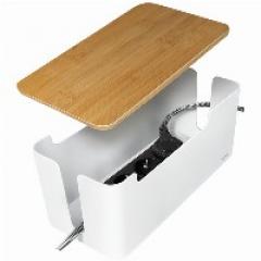 Management Cable Box Bambus-Deckel 320 x 140 x 130mm LogiLink Black