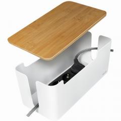 Management Cable Box Bambus-Deckel 320 x 140 x 130mm LogiLink Black