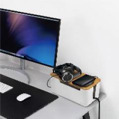 Management Cable Box Bambus-Deckel 320 x 140 x 130mm LogiLink Black