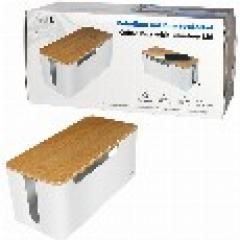 Management Cable Box Bambus-Deckel 320 x 140 x 130mm LogiLink Black