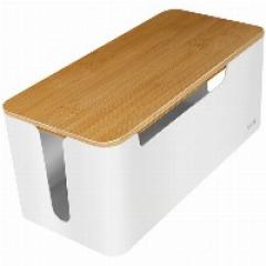Management Cable Box Bambus-Deckel 320 x 140 x 130mm LogiLink Black