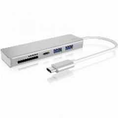 ICY BOX USB-C 2xUSB3.0 SuperSpeed 1x USB-C 1xCardReader microSD/SD Silver
