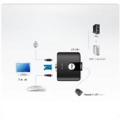 KVM Cable Switch 2xKVM 4xUSB 2xVGA ATEN Black
