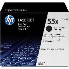 TON HP # 55X CE255XD black Hohe Kapazität - Doppelpack