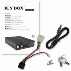Wechselrahmen, 1xSATA / SAS 3,5 zu 1xSATA Host, EasySwap trägerlos, Alu-4cm Lüfter ICY BOX