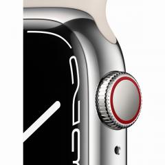 Apple Watch Series 7 Edelstahl 41mm Cellular Silber (Sportarmband sternenlicht) *NEW*