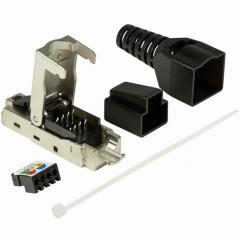 Feldkonfektionierbarer RJ45 Steckverbinder Cat.6A 10GE, geschirmt, EconLine LogiLink