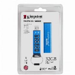 STICK 32GB USB 3.1 Kingston DataTraveler 2000 verschlüsselt Blue