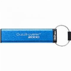 STICK 32GB USB 3.1 Kingston DataTraveler 2000 verschlüsselt Blue