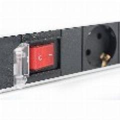NWSZ Steckdosenleiste Aluminium PDU 1U Digitus Nennleistung: 4000W, 250VAC 50/60Hz, 7x Schutzkontakt, Schalter