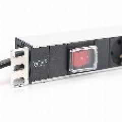 NWSZ Steckdosenleiste Aluminium PDU 1U Digitus Nennleistung: 4000W, 250VAC 50/60Hz, 7x Schutzkontakt, Schalter