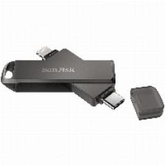 STICK 128GB USB 3.0 SanDisk iXpand Luxe Duo USB-C / Apple Lightning black