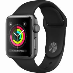 Apple Watch Series 3 GPS, 38mm Space Grey Aluminium Case with Black Sport Band