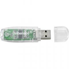 STICK 32GB USB 2.0 Intenso Rainbow Line Transparent