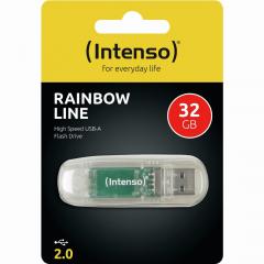 STICK 32GB USB 2.0 Intenso Rainbow Line Transparent